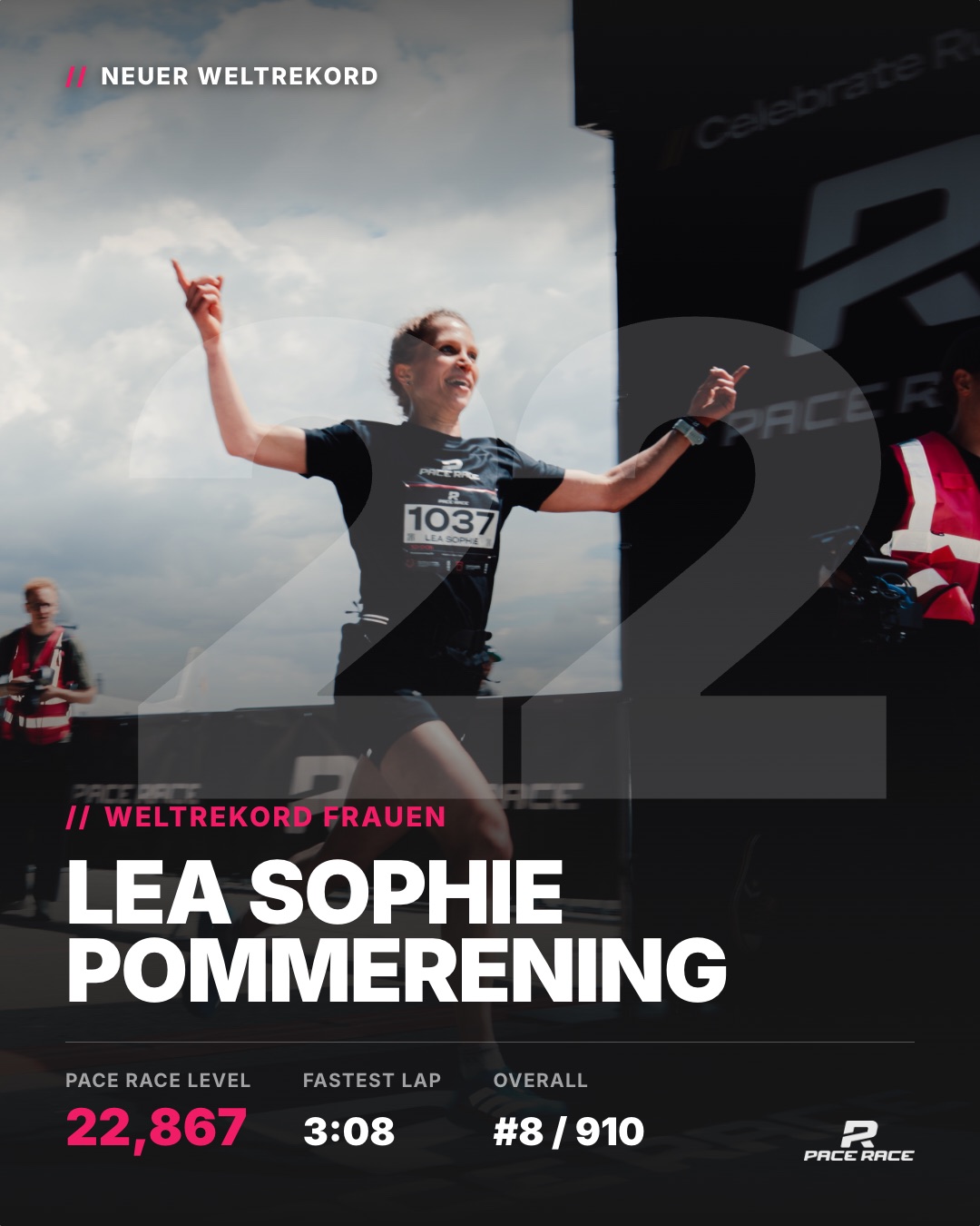 Weltrekord Frauen: Lea Sophie Pommerening – Pace Race Level 22,867
